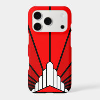 Art deco sun in red