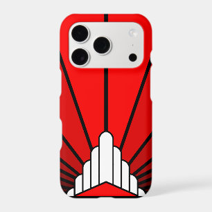 Art deco sun in red