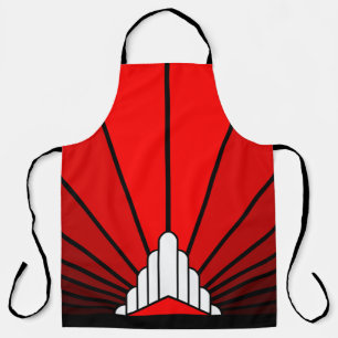 Art deco sun in red All-Over Print Apron