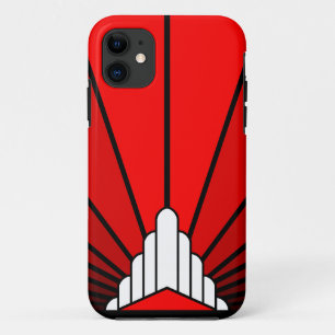 Art deco sun in red iPhone 11 case