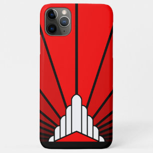 Art deco sun in red iPhone 11 pro max case