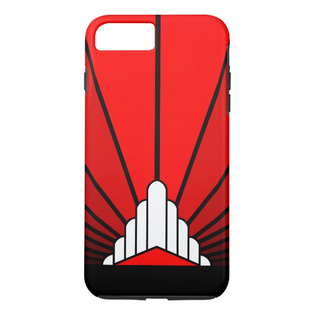 Art deco sun in red Case-Mate iPhone case (Back)