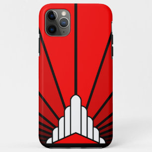 Art deco sun in red iPhone 11 pro max case