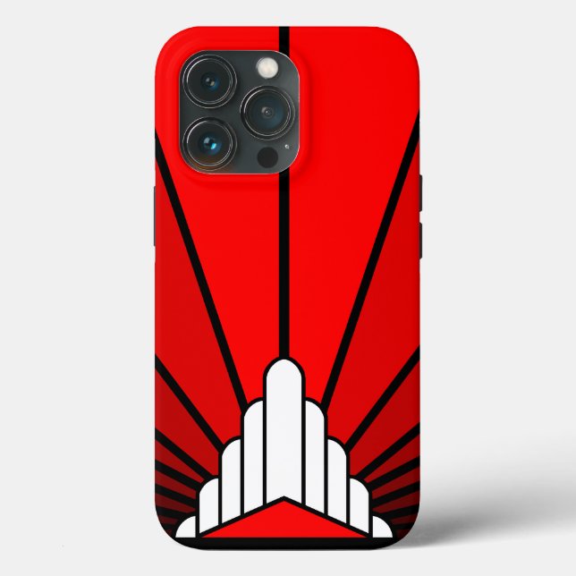 Art deco sun in red Case-Mate iPhone case (Back)