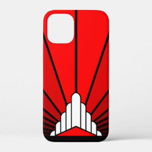 Art deco sun in red iPhone 12 mini case