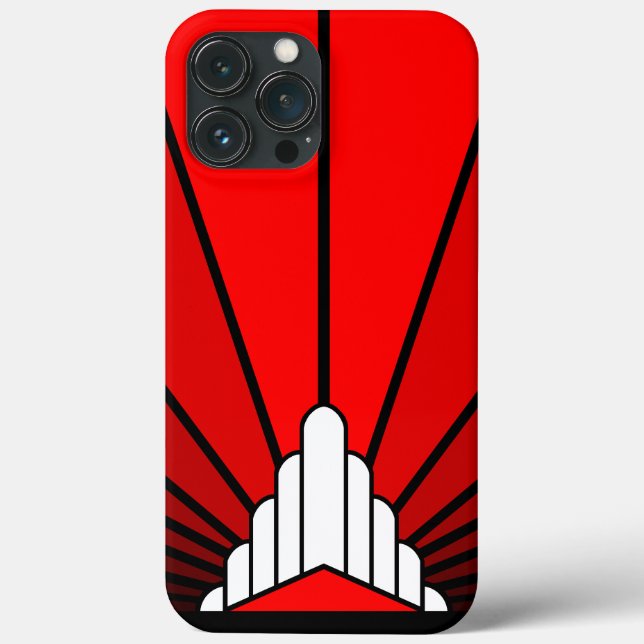 Art deco sun in red Case-Mate iPhone case (Back)