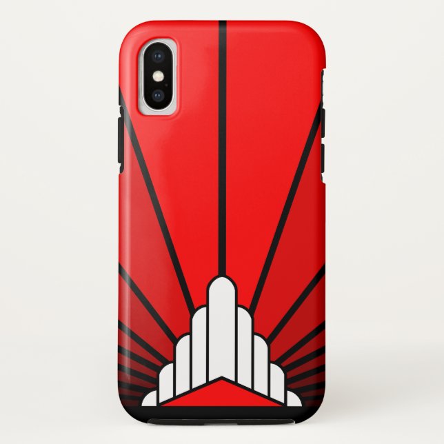 Art deco sun in red Case-Mate iPhone case (Back)