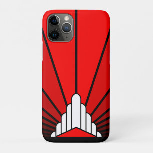 Art deco sun in red iPhone 11 pro case