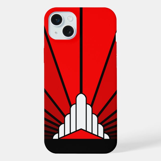 Art deco sun in red iPhone case (Back)