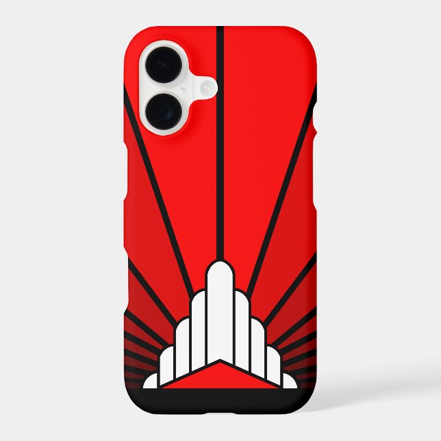 Art deco sun in red iPhone case (Back)