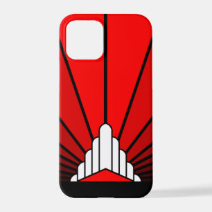 Art deco sun in red iPhone 12 pro case