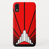 Art deco sun in red iPhone / iPad case