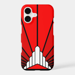 Art deco sun in red iPhone / iPad case