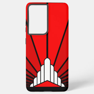 Art deco sun in red samsung galaxy case