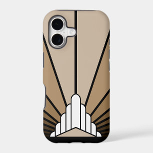 Art deco sun in tan