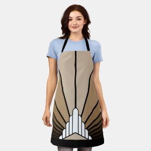 Art deco sun in tan apron