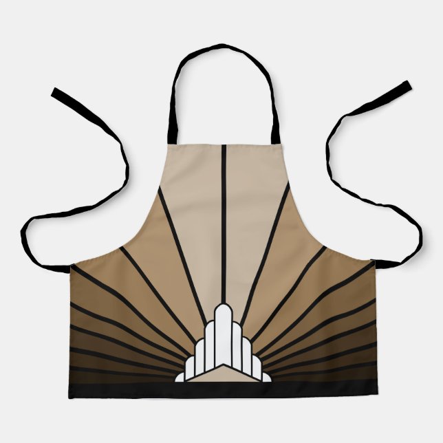 Art deco sun in tan apron (Front)