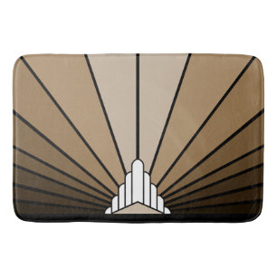 Art deco sun in tan bath mat