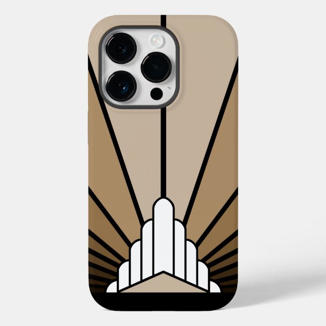 Art deco sun in tan Case-Mate iPhone case (Back)