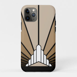 Art deco sun in tan iPhone 11 pro case