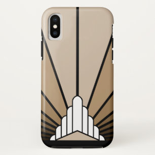 Art deco sun in tan Case-Mate iPhone case