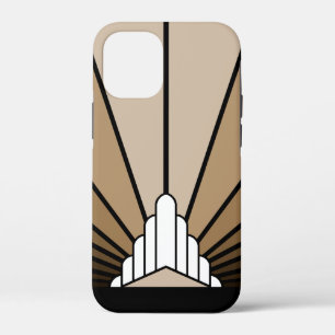 Art deco sun in tan iPhone 12 mini case