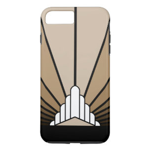 Art deco sun in tan Case-Mate iPhone case