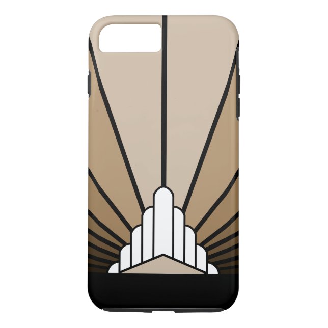 Art deco sun in tan Case-Mate iPhone case (Back)