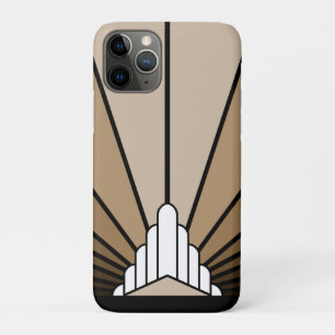Art deco sun in tan iPhone 11 pro case