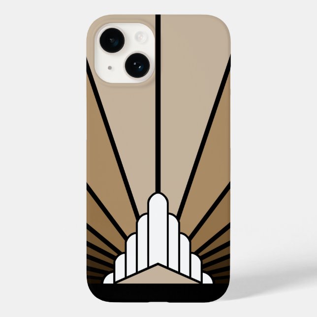 Art deco sun in tan Case-Mate iPhone case (Back)