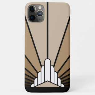 Art deco sun in tan iPhone 11 pro max case