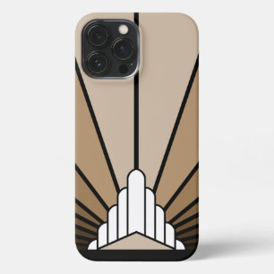 Art deco sun in tan iPhone 13 pro max case