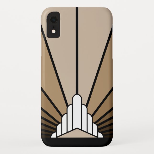 Art deco sun in tan iPhone / iPad case (Back)