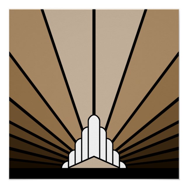 Art deco sun in tan poster (Front)