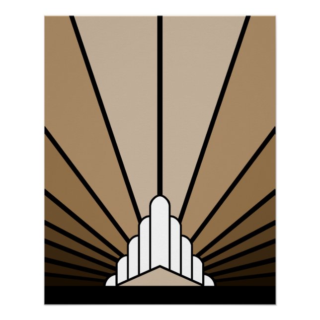Art deco sun in tan poster (Front)