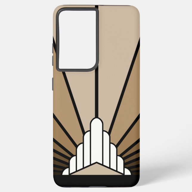 Art deco sun in tan samsung galaxy s21 ultra case (Back)