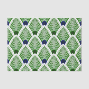 Art Deco Sunburst Fan in Cool Lime Green Tissue Paper
