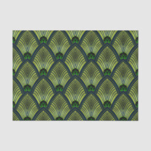 Art Deco Sunburst Fan in Metallic Lime Green Tissue Paper