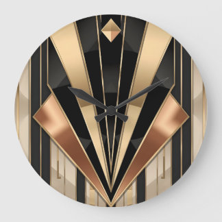 Art Deco Sunburst Geometric Luxury Design Large Clock