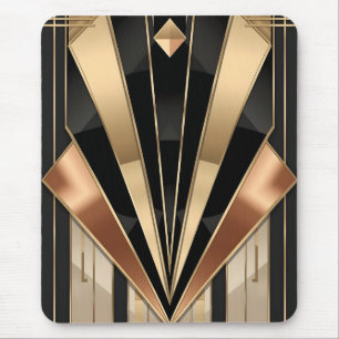 Art Deco Sunburst Geometric Luxury Design Mouse Pad