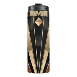 Art Deco Sunburst Geometric Luxury Design Thermal Tumbler