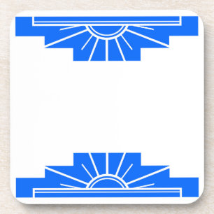 Art Deco Sunburst in Blue Coaster