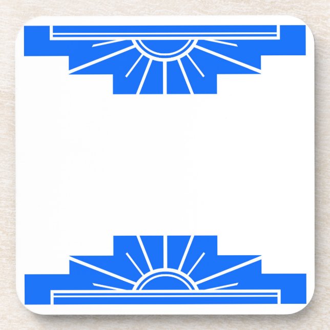 Art Deco Sunburst in Blue Coaster (Front)