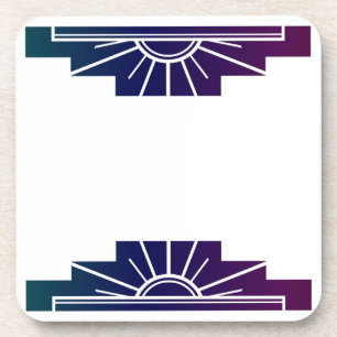 Art Deco Sunburst in Deep Rainbow Coaster