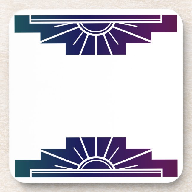 Art Deco Sunburst in Deep Rainbow Coaster (Front)
