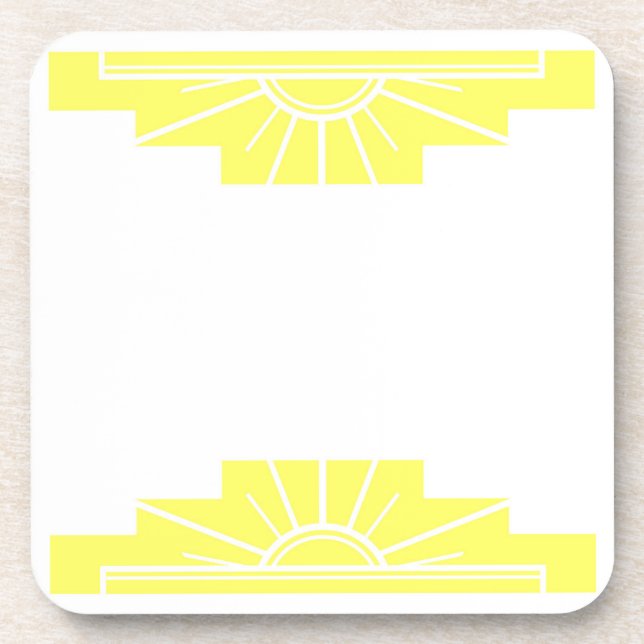 Art Deco Sunburst in Yellow Coaster (Front)