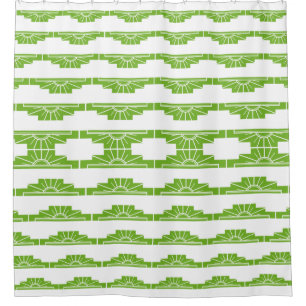 Art Deco Sunburst Pattern in White and Lime