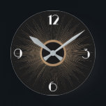 Art Deco Sunrays w/Numbers Round Clock<br><div class="desc">Make it art deco influence to spice up your place... </div>