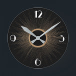 Art Deco Sunrays w/Numbers Round Clock<br><div class="desc">Make it art deco influence to spice up your place... </div>