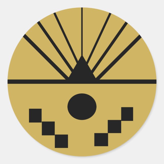 Art Deco Sunrise  Classic Round Sticker (Front)